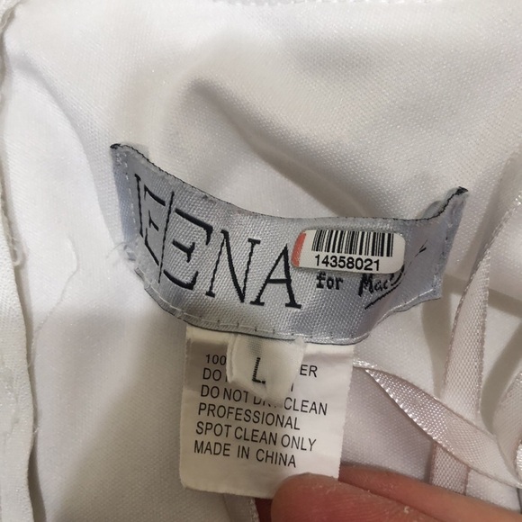 IEENA By Mac Duggal Flowy Faux Wrap Jumpsuit Size Large White Wide Leg - Picture 6 of 10